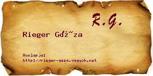 Rieger Géza névjegykártya
