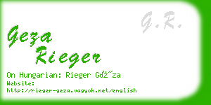 geza rieger business card